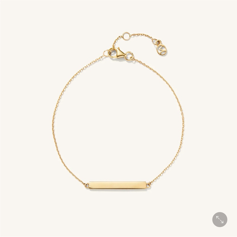 Mejuri 14k gold bar bracelet dainty